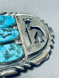 Hand Carved Vintage Native American Navajo Turquoise Sterling Silver Buckle Heavy-Nativo Arts