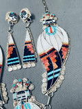 Best Vintage Native American Zuni Inlay Maiden Turquoise Sterling Silver Necklace-Nativo Arts