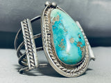 Very Important Blue Bird Turquoise Vintage Native American Navajo Sterling Silver Bracelet-Nativo Arts