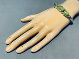 Rare Vintage Laguna Zuni Signed 3 Royston Turquoise Silver Bracelet-Nativo Arts