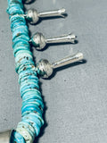 Tawney Willie Native American Navajo Turquoise Sterling Silver Squash Blossom Necklace-Nativo Arts