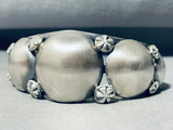Timothy Yazzie Vintage Native American Navajo Sterling Silver Dome Bracelet-Nativo Arts
