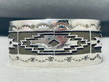 Remarkable Native American Navajo Sterling Silver Bracelet Signed Fred Douglas-Nativo Arts