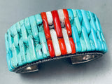 7-inch Wrist Best Southwest Turquoise Inlay Sterling Silver Bracelet