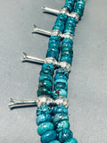 Majestic Native American Navajo Signed Turquoise Coral Sterling Silver Squash Necklace-Nativo Arts