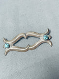 Marvelous Vintage Native American Navajo Turquoise Sterling Silver Pin-Nativo Arts