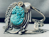 Cool Geomtric Hallmark Vintage Native American Navajo Turquoise Sterling Silver Bracelet-Nativo Arts