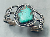 Stunning Vintage Native American Navajo Royston Turquoise Sterling Silver Bracelet