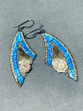 Native American The Most Unique Vintage Opal Inlay Sterling Silver Gold Earrings-Nativo Arts