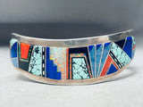 Brian Yazzie 6.5 Inch Wrist Vintage Native American Navajo Sterling Silver Bracelet Turquoise-Nativo Arts