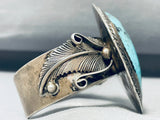 Jay Livingston Vintage Native American Navajo Blue Diamond Turquoise Sterling Silver Bracelet-Nativo Arts
