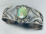 Early 1900's Vintage Native American Navajo Cerrillos Turquoise Sterling Silver Bracelet-Nativo Arts