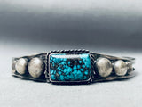 #2 Most Rare Mine Vintage Native American Navajo Lone Mountain Turquoise Sterling Bracelet-Nativo Arts
