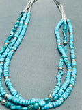 Dropdead Gorgeous Vintage Native American Navajo Deep Blue Turquoise Sterling Silver Necklace-Nativo Arts