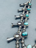 Womens Vintage Native American Navajo Turquoise Sterling Silver Squash Blossom Necklace-Nativo Arts