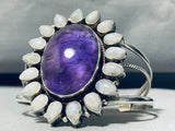 One Of The Coolest Vintage Native American Navajo Amethyst Sterling Silver Bracelet-Nativo Arts