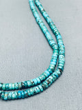 Rare Vintage Native American Navajo Spiderweb Turquoise Disc Sterling Silver Necklace-Nativo Arts