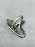 Alluring Vintage Native American Navajo Morenci Turquoise Sterling Silver Ring-Nativo Arts