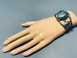 Rare Early Deposit Carico Lake Turquoise Vintage Native American Navajo Sterling Silver Bracelet-Nativo Arts
