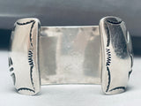 96 Gram Vintage Navajo Swirl Wave Sterling Silver Hand Tooled Bracelet-Nativo Arts