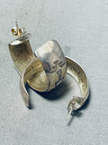 Traditional Vintage Native American Navajo Sterling Silver Earrings-Nativo Arts