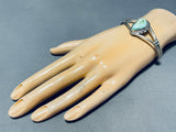 Exceptional Native American Navajo Signed Sonoran Turquoise Sterling Silver Bracelet-Nativo Arts
