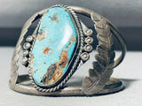 Museum Vintage Native American Navajo Sky Blue Turquoise Sterling Silver Bracelet Old-Nativo Arts