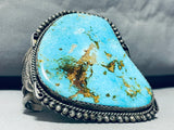 168 Grams!! Museum Quality Vintage Native American Navajo Turquoise Sterling Silver Bracelet-Nativo Arts