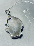 Remarkable Vintage Native American Navajo Black Onyx Sterling Silver Necklace Signed-Nativo Arts