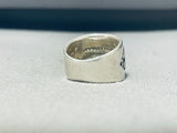Astonishing Vintage Native American Navajo Signed Sterling Silver & 14k Gold Band Ring-Nativo Arts