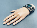 One Of Most Amazing Vintage Native American Navajo Turquoise Spiderweb Sterling Silver Bracelet-Nativo Arts