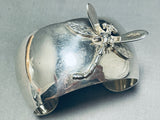 Gorgy!! Vintage Southwest Sterling Silver Dragonfly Bracelet Cuff-Nativo Arts