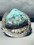 Important!! Battle Mountain Turquoise Vintage Native American Navajo Sterling Silver Bracelet-Nativo Arts