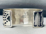 Symbolic Powerful Bears Vintage Native American Navajo Sterling Silver Bracelet-Nativo Arts