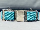 One Of The Best Ever Vintage Native American Navajo Turquoise Inlay Link Bracelet-Nativo Arts