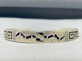Unique Vintage Native American Hopi Signed Sterling Silver Snakes Bracelet-Nativo Arts