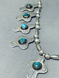 Dropdead Gorgeous Vintage Native American Navajo Cross Turquoise Sterling Silver Necklace-Nativo Arts