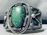 One Of Best Vintage Native American Navajo Leadville Turquoise Sterling Silver Bracelet 98 Grams-Nativo Arts