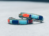Cal Begay Authentic Vintage Native American Navajo Turquoise Sterling Silver Earrings-Nativo Arts