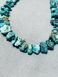 Unbelievable Vintage Native American Navajo Turquoise Chunks Sterling Silver Necklace-Nativo Arts