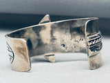 One Of Coolest Ever Vintage Native American Navajo Spiny Oyster Sterling Silver Inlay Bracelet-Nativo Arts
