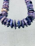 Shes A Beauty!! Native American Navajo Purple Charoite Sterling Silver Necklace-Nativo Arts