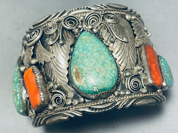 111 Grams Carcio Lake!! Vintage Native American Navajo Sterling Silver Bracelet-Nativo Arts