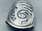 Towering Vintage Hopi Sterling Silver Hand Tooled Bracelet Cuff-Nativo Arts