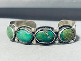 Early 1900's Vintage Native American Navajo Cerrillos Turquoise Sterling Silver Bracelet-Nativo Arts