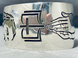 Praying Hands Vintage Native American Navajo Sterling Silver Christian Bracelet-Nativo Arts