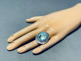 One Of The Best Native American Navajo Royston Turquoise Sterling Silver Ring-Nativo Arts