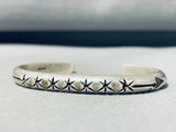 Native American Incredible Vintage Jemez Tribe Sterling Silver Bracelet Signed-Nativo Arts