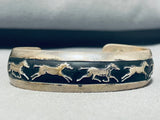 Rare Vintage Native American Navajo Sterling Silver Horse Bracelet-Nativo Arts
