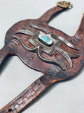 Important 1800's Vintage Native American Navajo Turquoise Sterling Silver Ketoh Bracelet